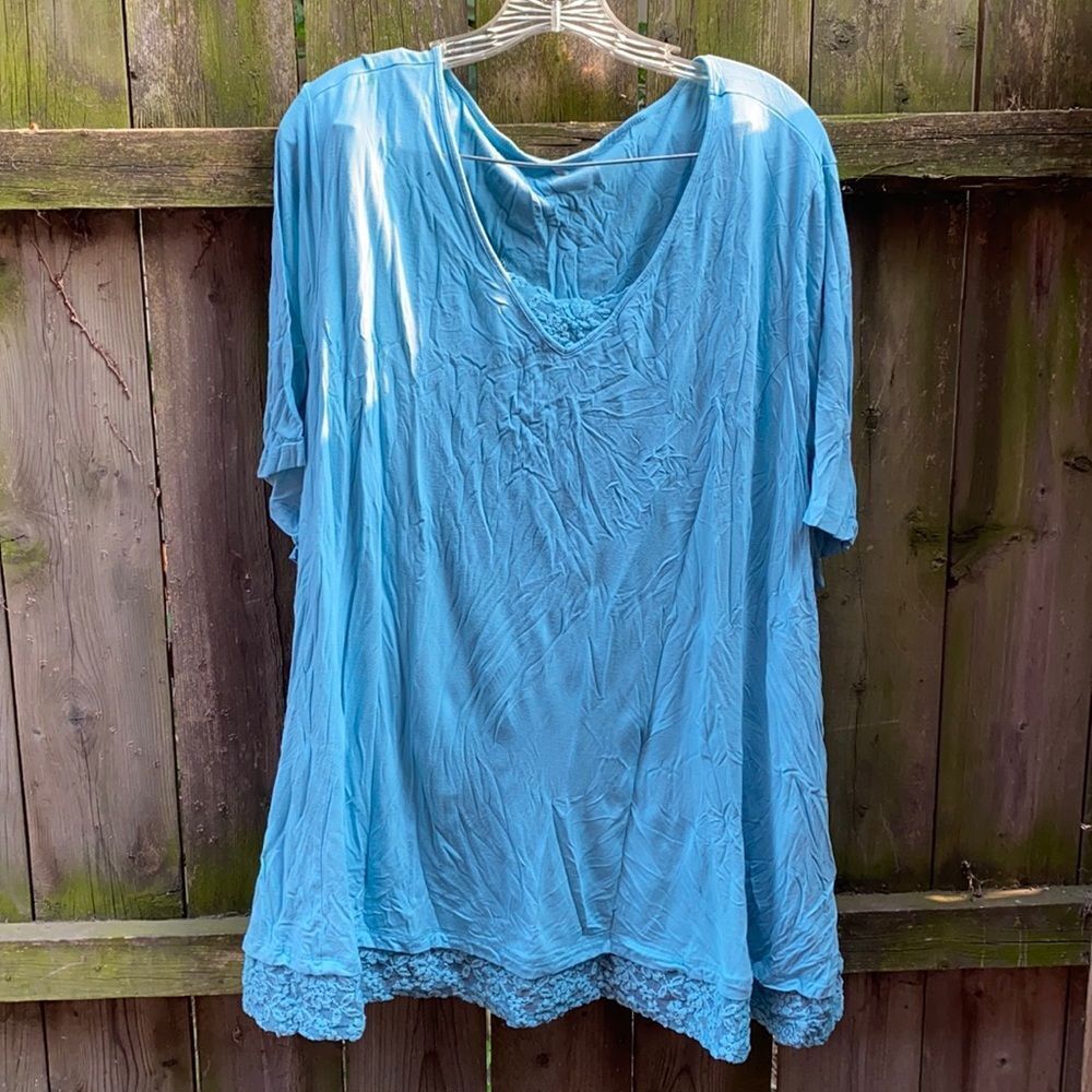 Blue lace top sz. 2X